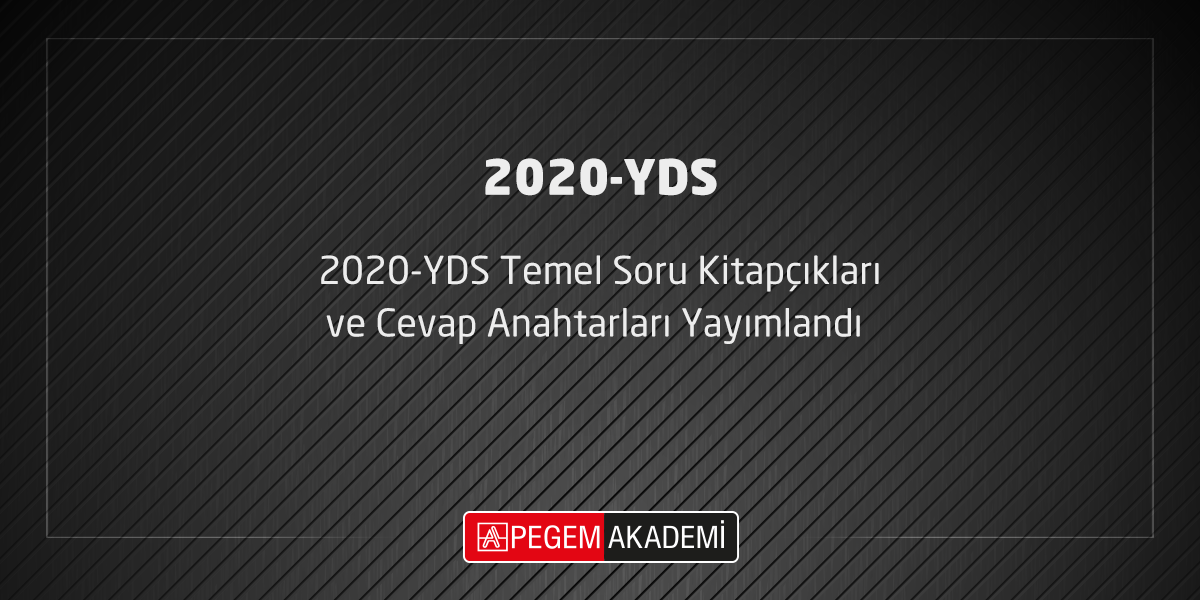 Mardin Pegem Akademi 2020 Yds Temel Soru Kitapciklari Ve Cevap Anahtarlari Yayimlandi Duyurular